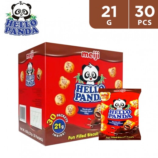 Meiji Hello Panda Biscuits With Chocolate Flavoured Filling (30 x 21 g) - delivered by Taw9eel Fast