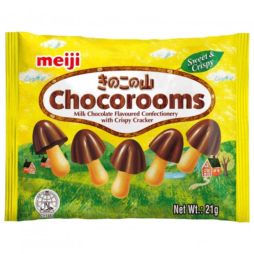 Meiji Chocorooms Milk Chocolate with Crispy Cracker (6 x 21 g)