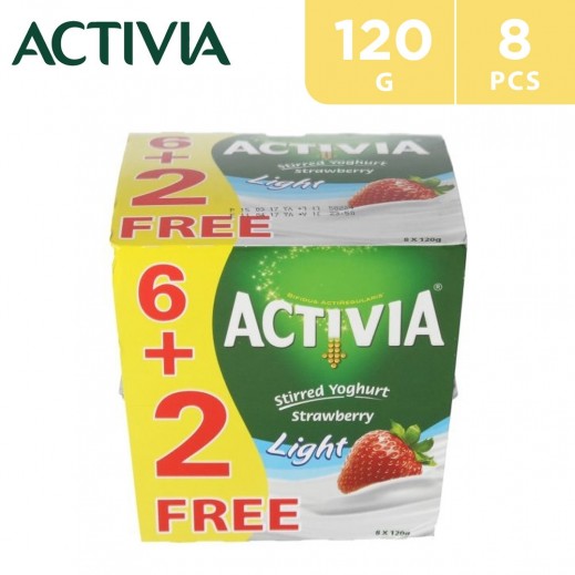 Activia Strawberry Light Yoghurt 120 g (6+2 Free) - delivered by Taw9eel Fast