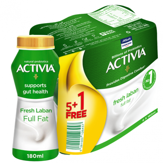 Activia Fresh Full Fat Laban 180 ml (5 + 1 Free) - delivered by Taw9eel Fast