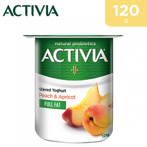 Activia Full Fat Peach & Apricot Stirred Yoghurt 120 g - delivered by Taw9eel Fast