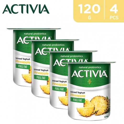 Activia Full Fat Pineapple Stirred Yogurt 4 x 120 g