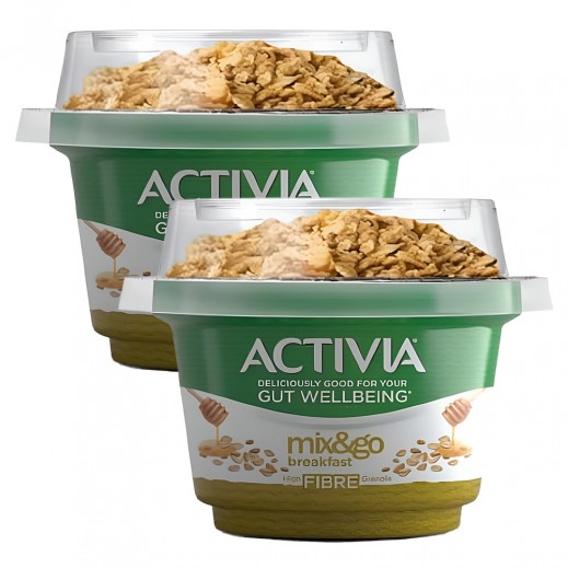 Activia Mix & Go Honey Oat Cereal Yoghurt 2×170 g