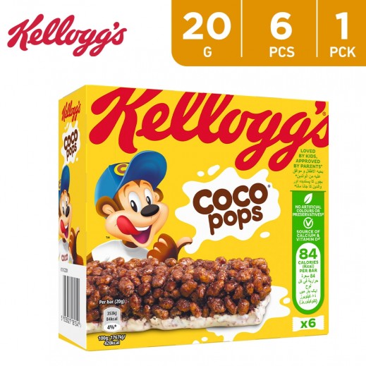 Kelloggs Coco Pops Milk Creal Bar 6x20 g  - delivered by Taw9eel Fast