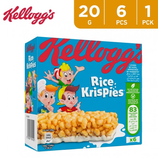 Kelloggs Rice Krisipes Cereal Bar 6 x 20 g - delivered by Taw9eel Fast