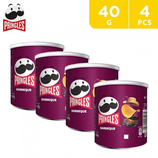 Pringles Barbeque Potato Chips 4 x 40 g - delivered by Taw9eel Fast
