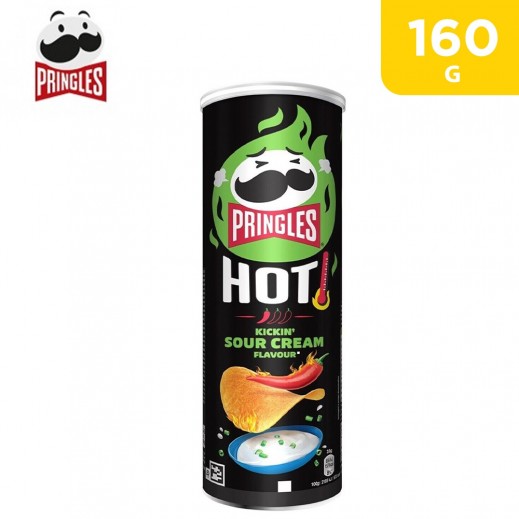 Pringles Hot Kickin Sour Cream Chips 160 g - delivered by Taw9eel Fast