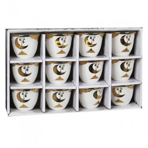 Gold Arabian Coffee Cups 12 Pieces