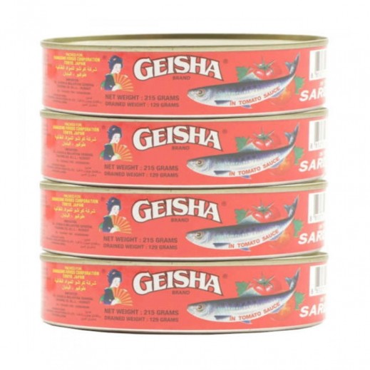Geisha Sardine In Tomato Sauce 4 x 215 g
