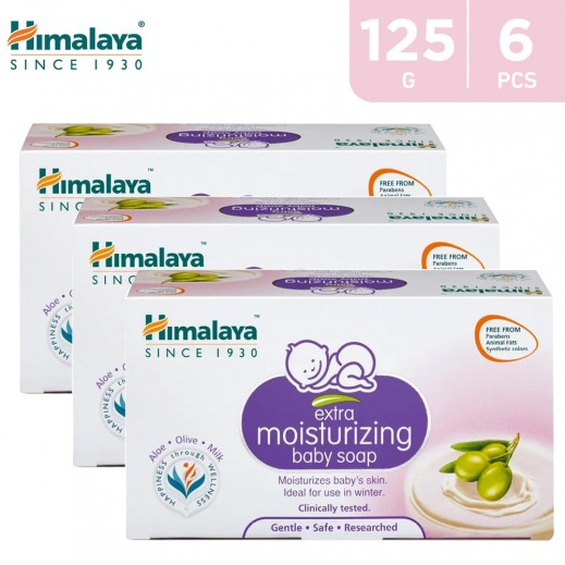Himalaya Olive Oil Aloe Vera Milk Moisturizing Baby Soap 6 x 125 g - delivered by Taw9eel Fast