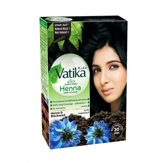 Vatika Naturals Natural Black Henna Hair Colour 6 x 10 g - delivered by Taw9eel Fast