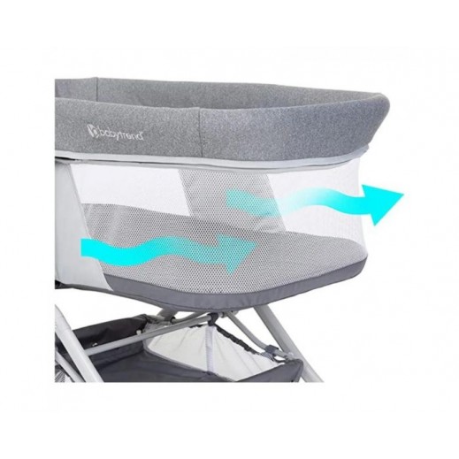 Baby Trend Quick-Fold 2-in-1 Rocking Bassinet- Shadow Stone Gray - delivered by Total Care - Delivery within 3 working days 