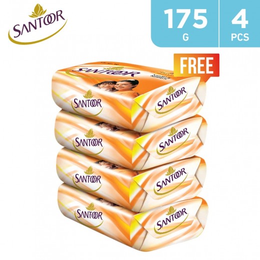 Buy Santoor Orange Sandal Turmeric Bar Soap 175 g 3+1 Free