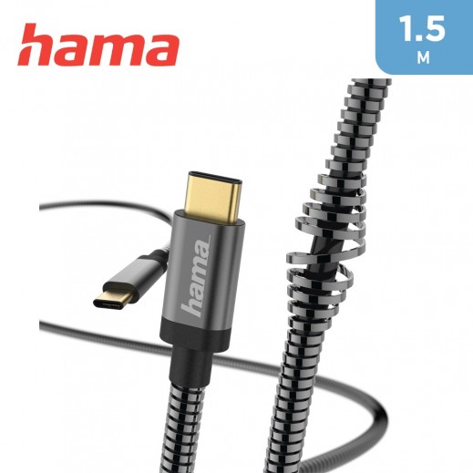 Hama Type-C Charging-Data Cable - 1.5m - Metal Anthracite