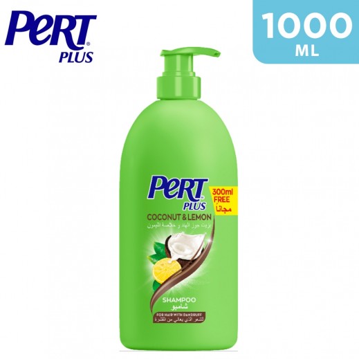 Pert Plus Coconut & Lemon Shampoo - 700 ml + 300 ml Free - delivered by Taw9eel Fast