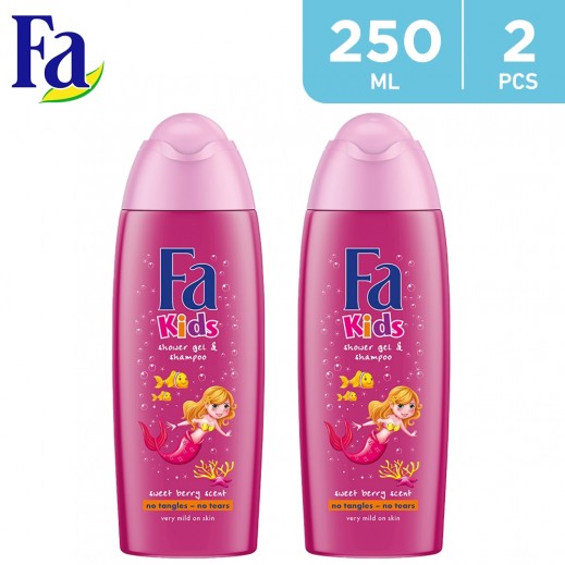 Fa Shower Gel Kids Mermaid Pink - 2 x 250 ml - delivered by Taw9eel Fast