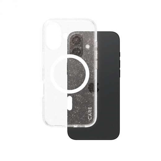 Care By PanzerGlass Case Flagship Star Lit w. MagSafe iPhone 16 - White