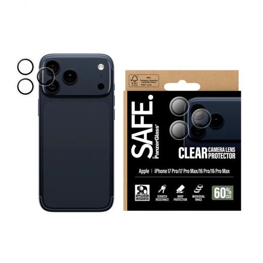PanzerGlass SAFE. Camera Lens Protector Transparent for iPhone 17 Pro / Pro Max