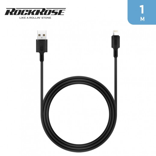 Buy RockRose Beta AL 2.4A Fast Charge Lightning Cable Black توصيل