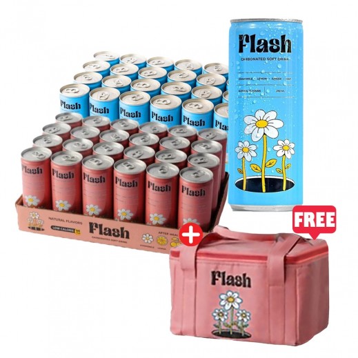Flash Mix Natural + Cherry Soft Drink 48 Pieces + Free Gift Bag