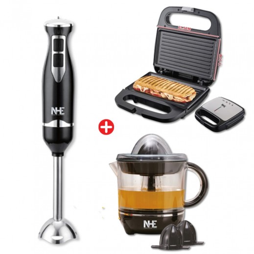 NHE Sandwich Maker + Citrus Juicer + Hand Blender