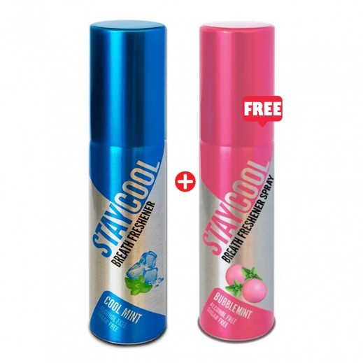 Staycool Cool Mint Mouth Freshener 20 ml + Bubble Mint Breath Freshener Spray - 1 + 1 Free