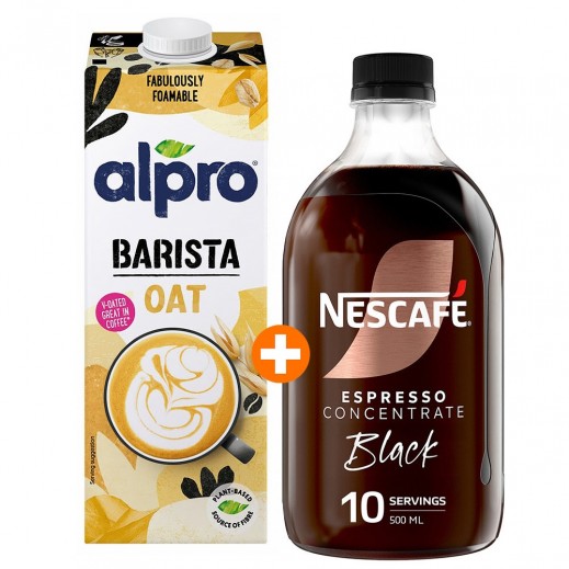 Nescafe Espresso Iced Coffee Drink 500 ml + Alpro Barista Oat Drink 1L