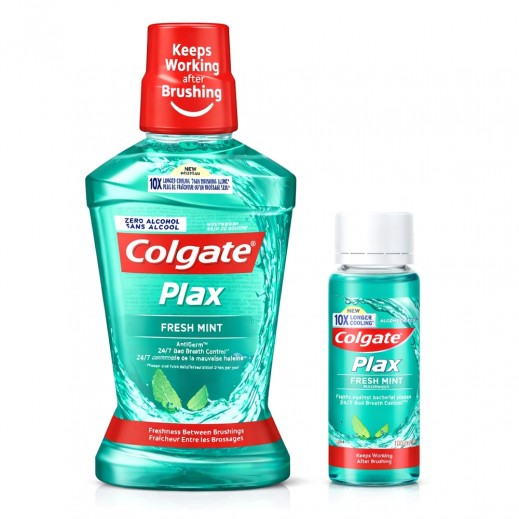 Colgate Plax Fresh Mint Mouthwash 100ml+500ml