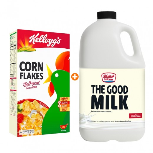 KDCow Good Milk 2L + Kellogg's Corn Flakes 500g