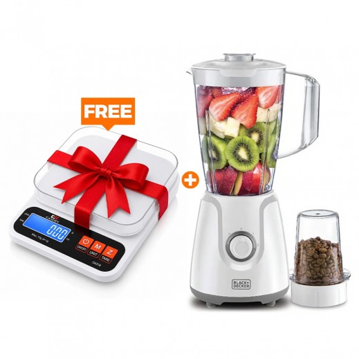 Black + Decker Blender with Grinder Mill 400W + Kitchen Scale 10kg - Free