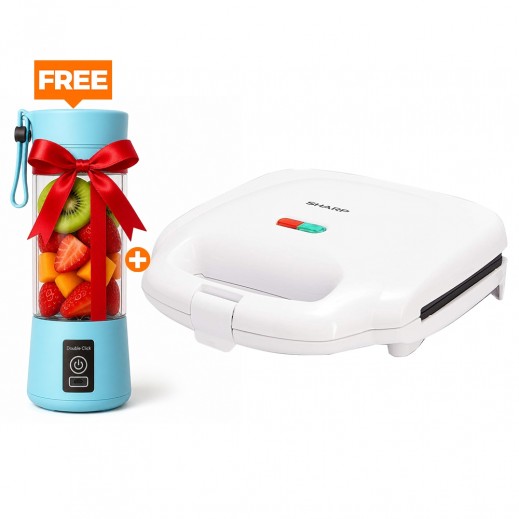 Sharp Sandwich Maker 2 Slices + Portable Juice Blender – Free