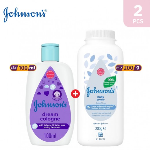 Johnson’s Baby Cologne Dream 100 ml & Natural Baby Powder 200 g