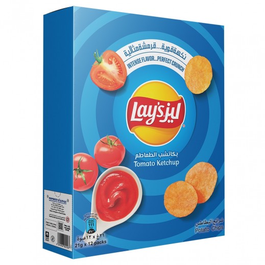 Lay's Tomato Ketchup Potato Chips 12 x 21 g - delivered by Taw9eel Fast