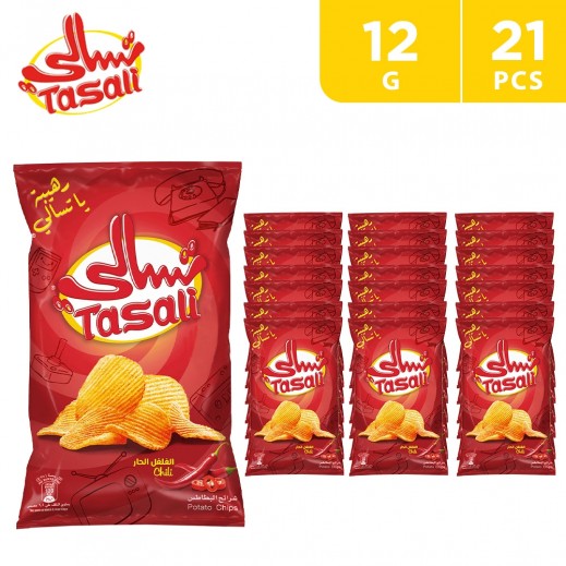 Tasali Chili Potato Chips 21×12 g - delivered by Taw9eel Fast