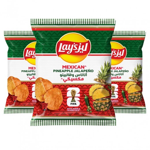 Lay's Mexican Pineapple & Jalapeno Chips 3 × 45g