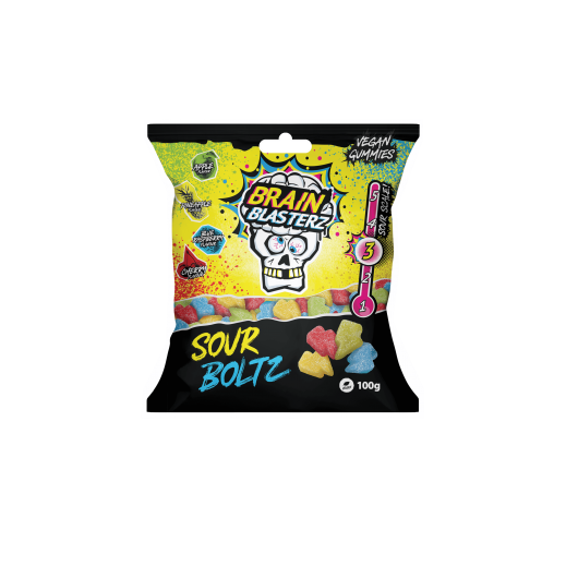 Brain Blasterz Sour Boltz Gummy Candy 100g