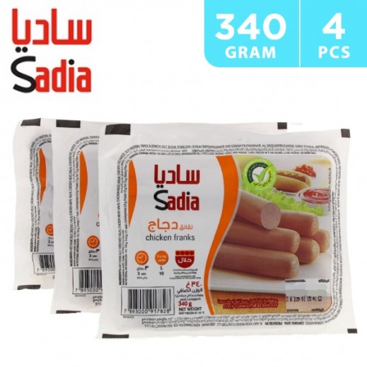 Sadia Frozen Chicken Franks  4 x 340 g - delivered by Taw9eel Fast