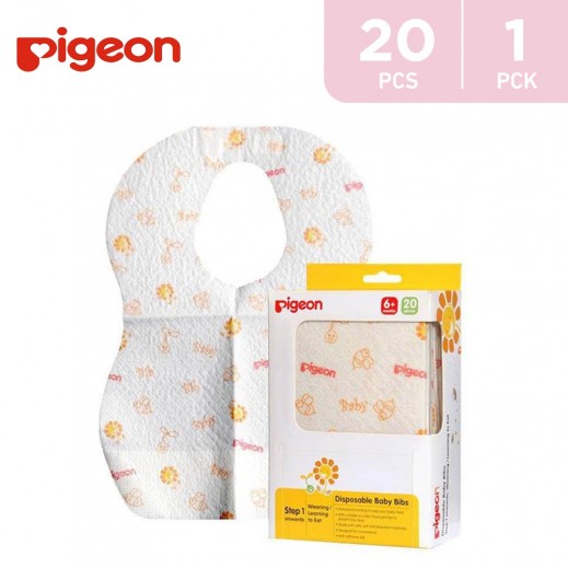 Pigeon Disposable Baby Bibs (20 Pieces) - delivered by Taw9eel Fast