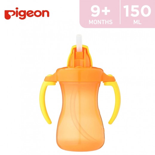 Pigeon Petite Straw Bottle Orange 9+ Months - 150 ml - delivered by Taw9eel Fast