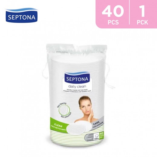 Septona Double Faced Cotton Pads 40 Pieces - delivered by Taw9eel Fast