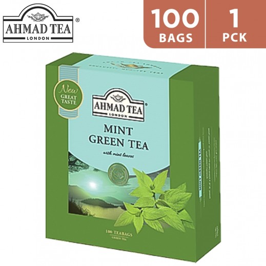 Ahmad Tea Green Tea Mint 2 g (100 Tea Bags) - delivered by Taw9eel Fast