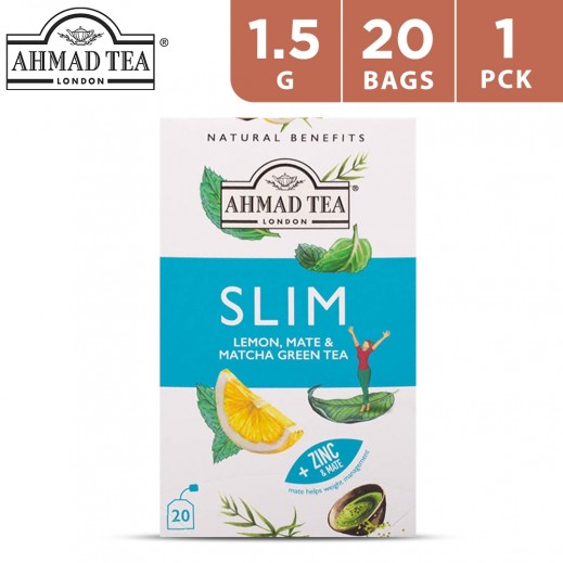 Ahmad Tea Slim Lemon Mate & Matcha Green Tea 20 x 1.5 g - delivered by Taw9eel Fast