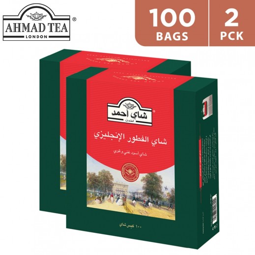 Ahmed Tea English Breakfast Black Tea 2 x 100 Teabags - delivered by Taw9eel Fast