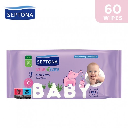 Septona Calm n'Care Aloe Vera Baby Wipes 60 Wipes