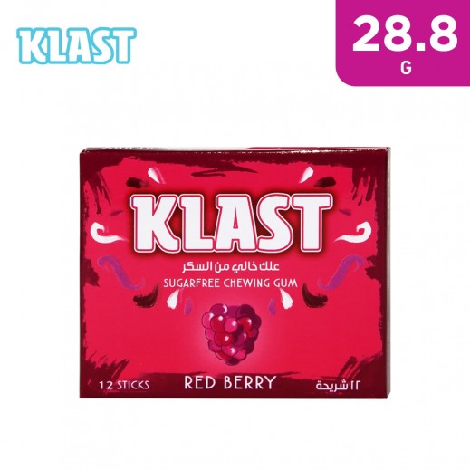 Klast Sugar Free Red Berry Chewing Gum 28.8 g - delivered by Taw9eel Fast