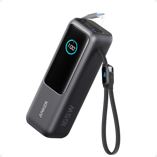 Anker Power Bank 25000mAh 165W with Built-in USB-C & Retractable Cable