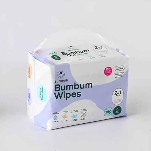 BumBum Organic Bamboo Baby Wipes pack 180 Pcs