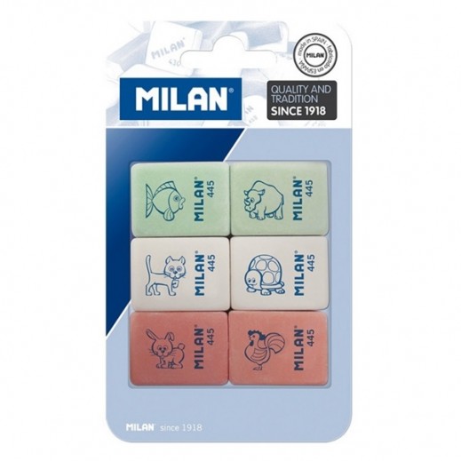 Milan Blister 6 Erasers - delivered by Taw9eel Fast