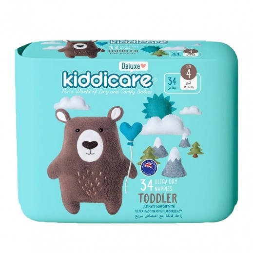 Kiddicare Size 4 Toddler Ultra Dry 34 Nappies 10 - 14 kg