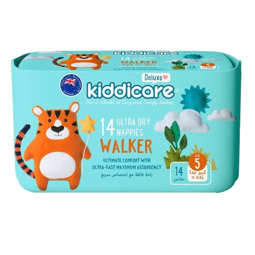 Kiddicare Size 5 Walker Ultra Dry 14 Nappies 13 - 18 kg